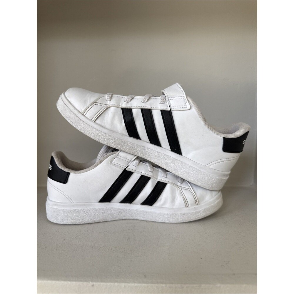 Size 3 Adidas Grand Court 2.0 EL K Unisex Shoes White Black
